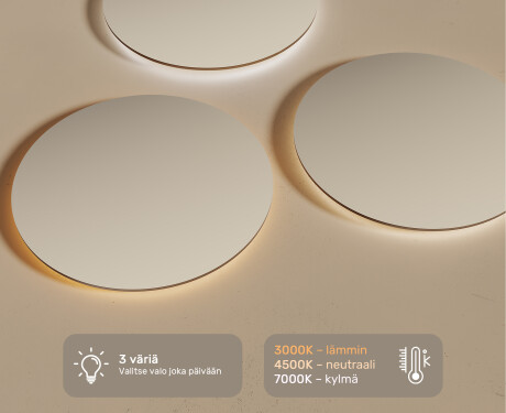 Kylpyhuoneen Peili Led-valoilla 80cm kylmän sävyinen LED-valo 7000K, lämmin valo 3000K tai neutraali valo 4500K #3