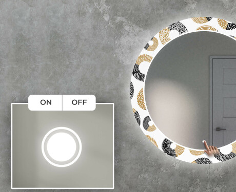 LED-Valaistuksella Varustettu Pyöreä Koristeellinen Peili Olohuoneeseen - Donuts #4