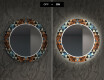 LED-Valaistuksella Varustettu Pyöreä Koristeellinen Peili Olohuoneeseen - Color Triangles #7