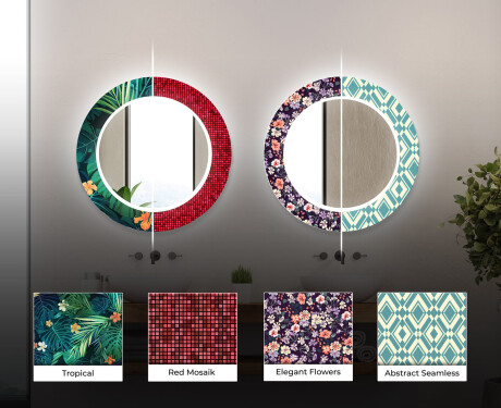 Taustavalaistu Koristeellinen Peili Kylpyhuoneeseen - Blue Drawing #6