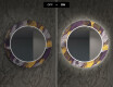 LED-Valaistuksella Varustettu Pyöreä Koristeellinen Peili Ruokasaliin - Round Stamp #7