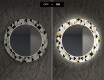 LED-Valaistuksella Varustettu Pyöreä Koristeellinen Peili Ruokasaliin - Geometric Patterns #7