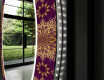 LED-Valaistuksella Varustettu Pyöreä Koristeellinen Peili Olohuoneeseen - Gold Mandala #11
