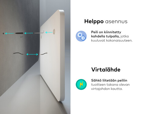 Kylpyhuoneen Peili Led-valoilla L146 #10