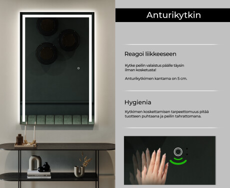 Pystysuora kylpyhuoneen Peili LED-valoilla L11 #6