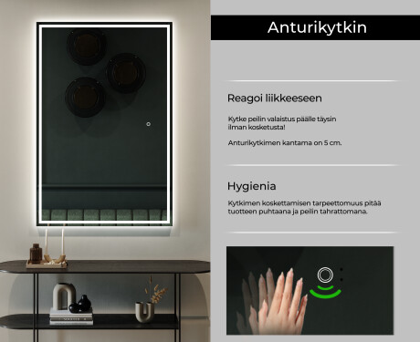 Pystysuora kylpyhuoneen Peili LED-valoilla L49 #6