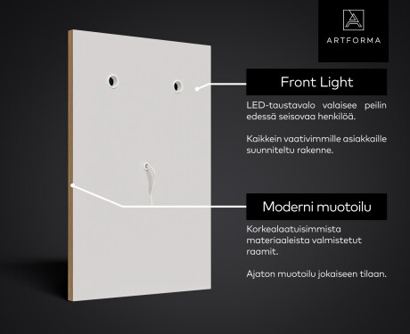 Pystysuora kylpyhuoneen Peili LED-valoilla L01 #6