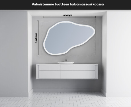 Epäsäännöllisen muotoinen LED-kylpyhuonepeili P222 #3