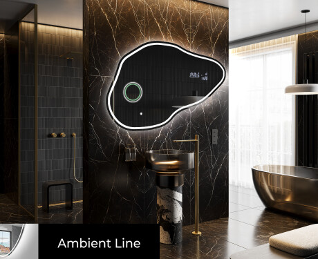 Epäsäännöllisen muotoinen LED-kylpyhuonepeili P223