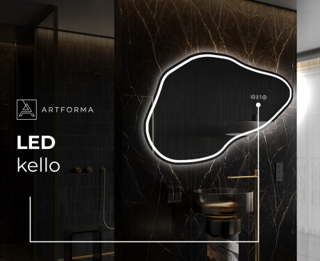 Epäsäännöllisen muotoinen LED-kylpyhuonepeili P223 #7