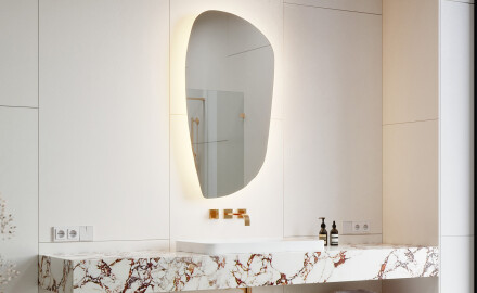 Epäsäännöllisen muotoinen LED-kylpyhuonepeili I221