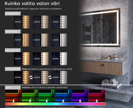 Pystysuora LED-valaistus Custom Mirror Kylpyhuoneen valaistus L230 #9