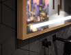 Suorakulmainen LED-kylpyhuoneen peili, jossa FrameLine-kehys L09 #3