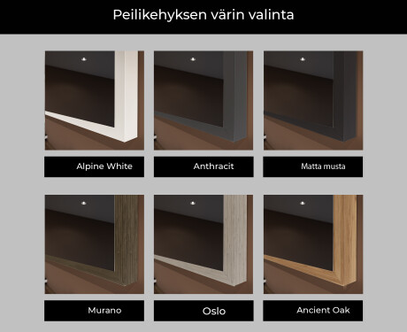 Suorakulmainen LED-kylpyhuoneen peili, jossa FrameLine-kehys L124 #2