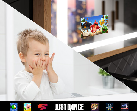 Suorakulmainen LED-kylpyhuoneen peili, jossa FrameLine-kehys L15 #9