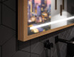 Suorakulmainen LED-kylpyhuoneen peili, jossa FrameLine-kehys L23 #3