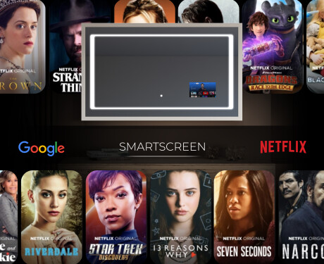 Suorakulmainen LED-kylpyhuoneen peili, jossa FrameLine-kehys L61 #6