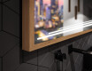 Suorakulmainen LED-kylpyhuoneen peili, jossa FrameLine-kehys L75 #3