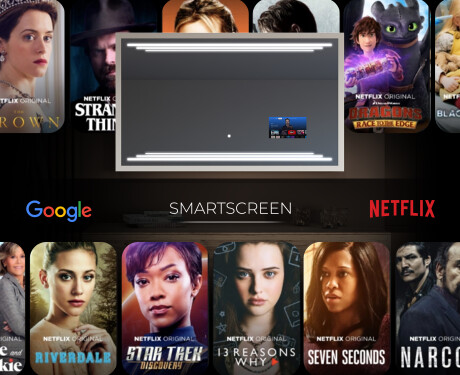 Suorakulmainen LED-kylpyhuoneen peili, jossa FrameLine-kehys L75 #6