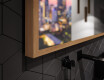 Suorakulmainen LED-kylpyhuoneen peili, jossa FrameLine-kehys L128 #3