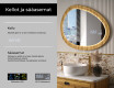 Epäsäännöllinen peili tammisessa kehyksessä LED-valaistuksella #6