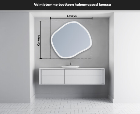 Epäsäännöllisen muotoinen LED-kylpyhuonepeili R222 #4