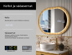 Soikea peili tammikehyksessä LED-valaistuksella #6