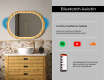 Soikea peili tammikehyksessä LED-valaistuksella #7