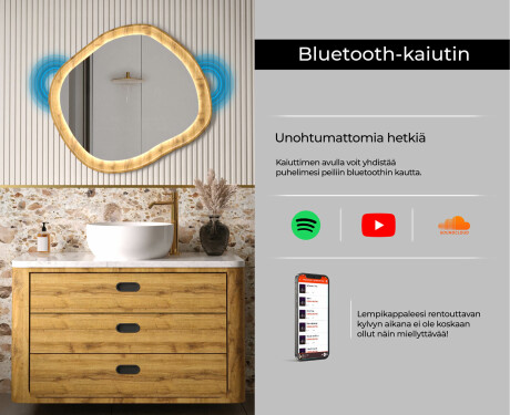Koristepeili tammikehyksessä LED-valaistuksella #7