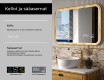 Pyöristetty peili tammikehyksessä LED-valaistuksella #6
