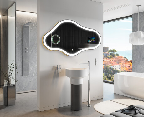Epäsäännöllinen peili kylpyhuoneen LED SMART C222 Google #10