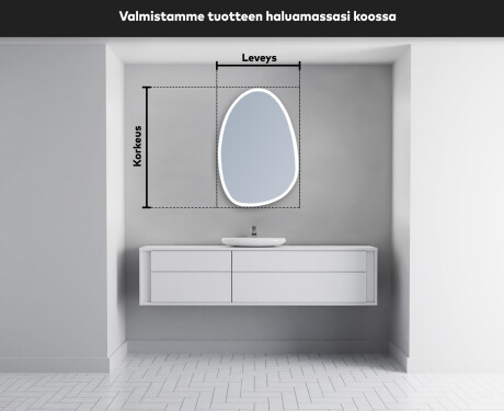 Epäsäännöllisen muotoinen LED-kylpyhuonepeili SF222 #5