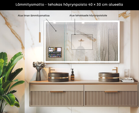 Älykäs LED-kylpyhuonepeili Displine Apple L01 -kehyksellä #7