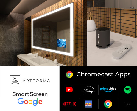 SMART Kylpyhuoneen Peili Led-valoilla L01 Google-sarja #4