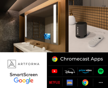 SMART Kylpyhuoneen Peili Led-valoilla L02 Google-sarja #4