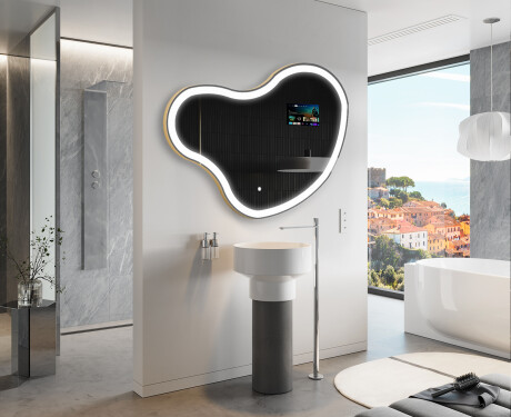 Epäsäännöllinen peili kylpyhuoneen LED SMART N222 Google #9