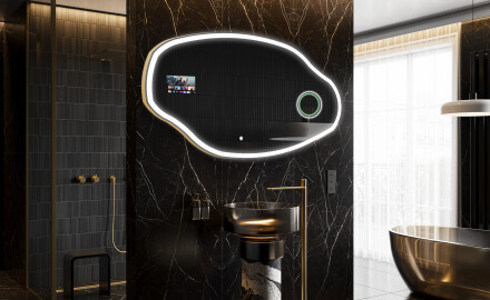 Epäsäännöllinen peili kylpyhuoneen LED SMART O222 Google