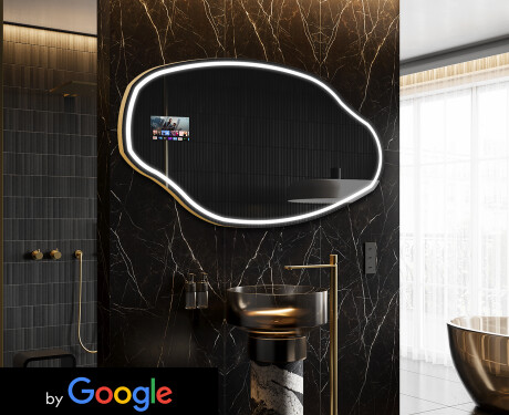 Epäsäännöllinen peili kylpyhuoneen LED SMART O223 Google