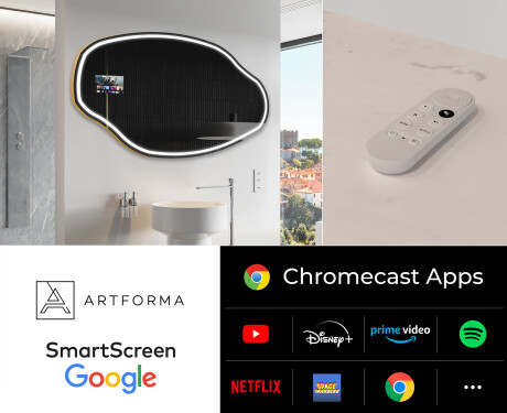 Epäsäännöllinen peili kylpyhuoneen LED SMART O223 Google #2