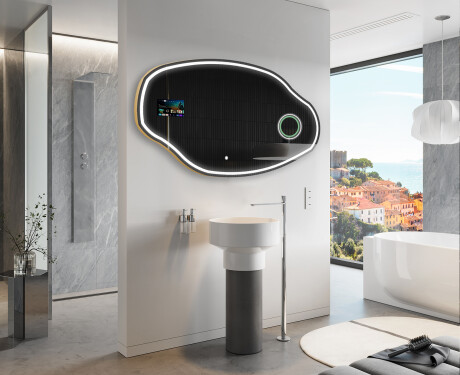 Epäsäännöllinen peili kylpyhuoneen LED SMART O223 Google #10