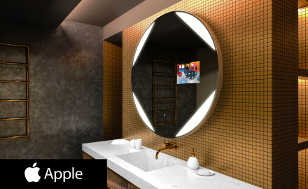Pyöreä peili kylpyhuoneen LED SMART L114 Apple