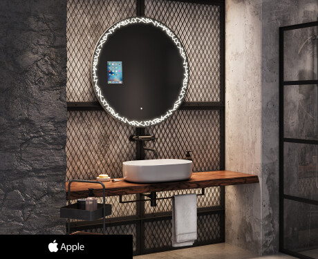 Pyöreä peili kylpyhuoneen LED SMART L115 Apple