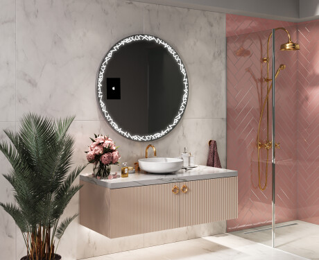 Pyöreä peili kylpyhuoneen LED SMART L115 Apple #11