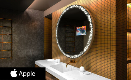 Pyöreä peili kylpyhuoneen LED SMART L115 Apple