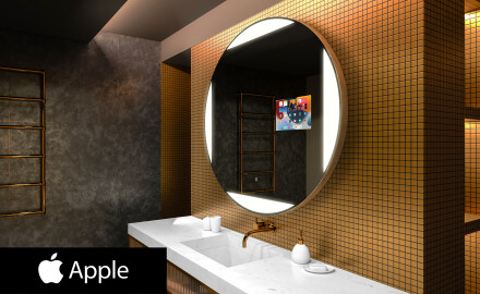 Pyöreä peili kylpyhuoneen LED SMART L116 Apple