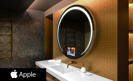 Pyöreä peili kylpyhuoneen LED SMART L153 Apple