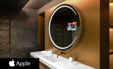 Pyöreä peili kylpyhuoneen LED SMART L156 Apple