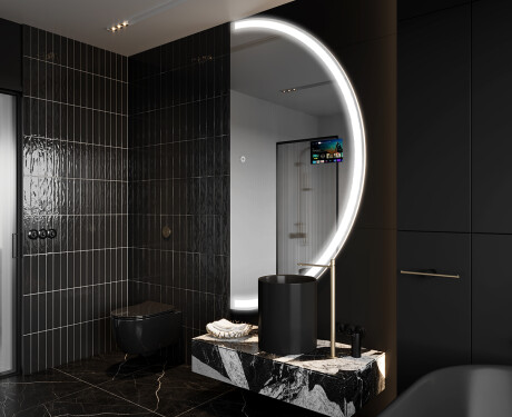 Puolipyöreä peili kylpyhuoneen LED SMART A222 Google #8