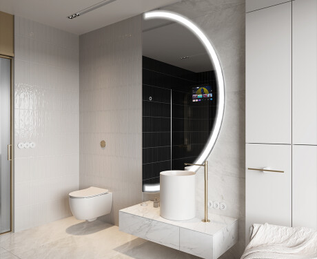 Puolipyöreä peili kylpyhuoneen LED SMART A222 Google #9