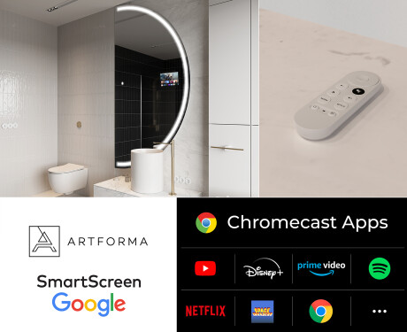 Puolipyöreä peili kylpyhuoneen LED SMART A223 Google #2
